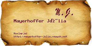 Mayerhoffer Júlia névjegykártya